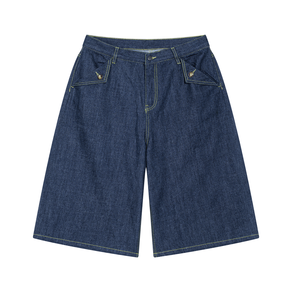 Pantaloncini in denim lavaggio vintage da uomo