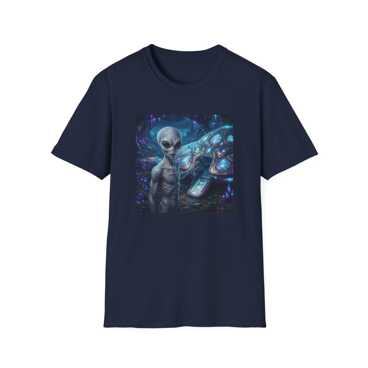 Alien Encounter T‑Shirt — Galactic Grey Extraterrestrial Art Tee