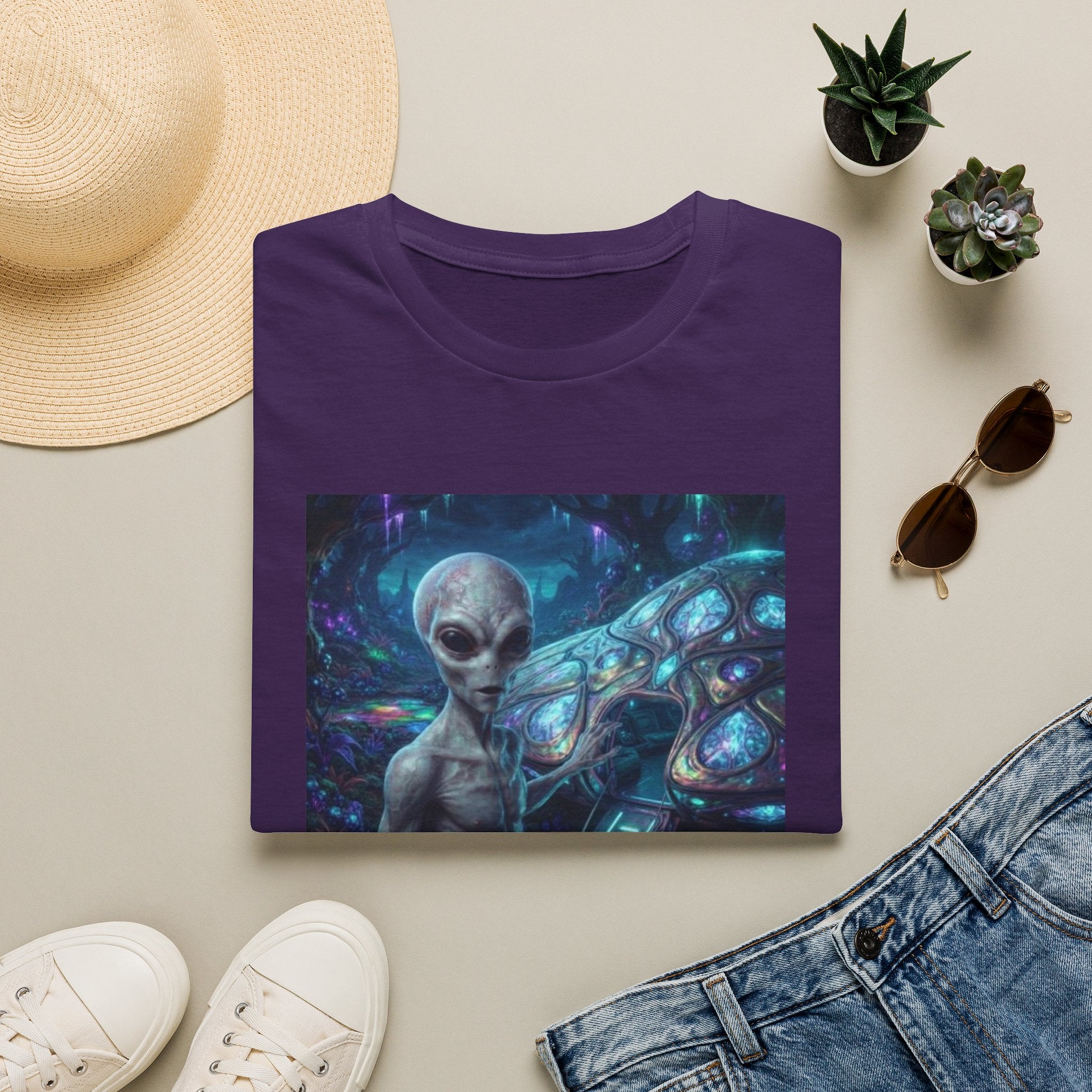 Alien Encounter T‑Shirt — Galactic Grey Extraterrestrial Art Tee