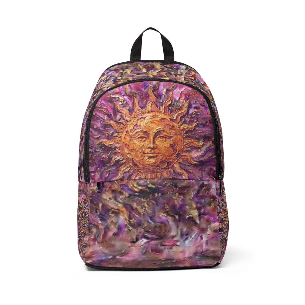 Sunburst Art Backpack — Bohemian Celestial Sun "No More Stolen Sisters!" #mmiwg Collection