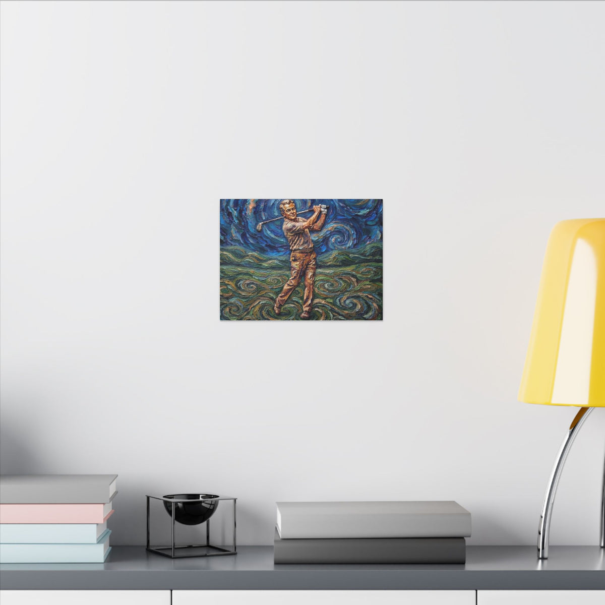 Golf Swing Matte Canvas Wall Art — Impressionist Golfer Painting