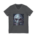 Alien Face V-Neck Tee — Realistic Extraterrestrial Graphic T-Shirt