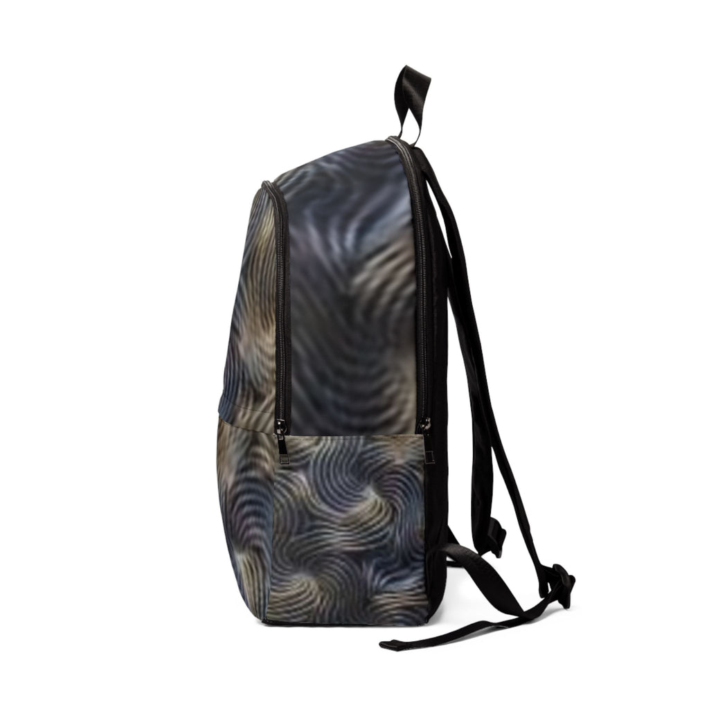 Spiral Wave Pattern Backpack — Abstract Swirl Fabric Daypack