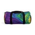 Rainbow Swirl Duffel Bag — Colorful Travel Gym Bag with Psychedelic Marble Print