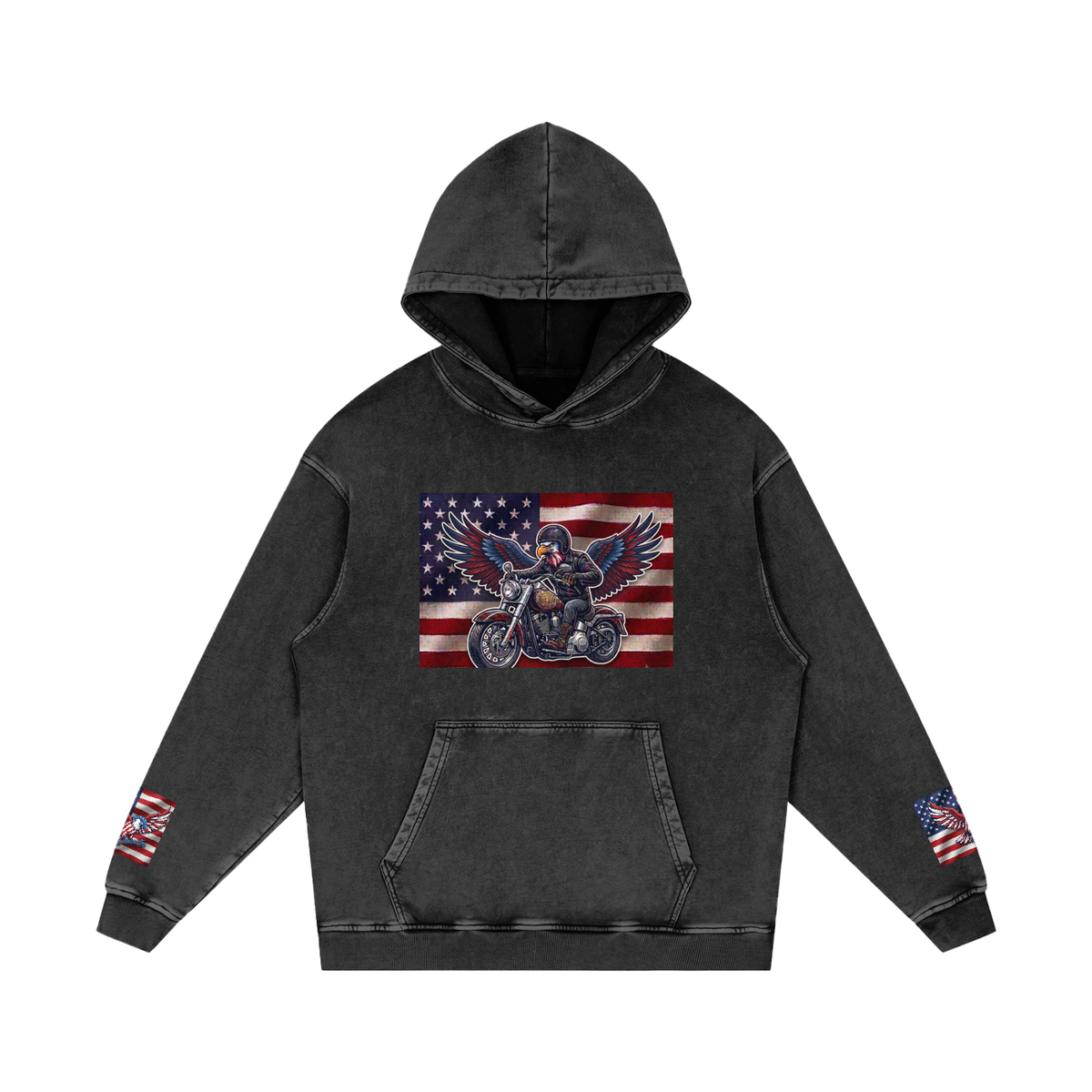 Snow Washed Loose Cotton Hoodie