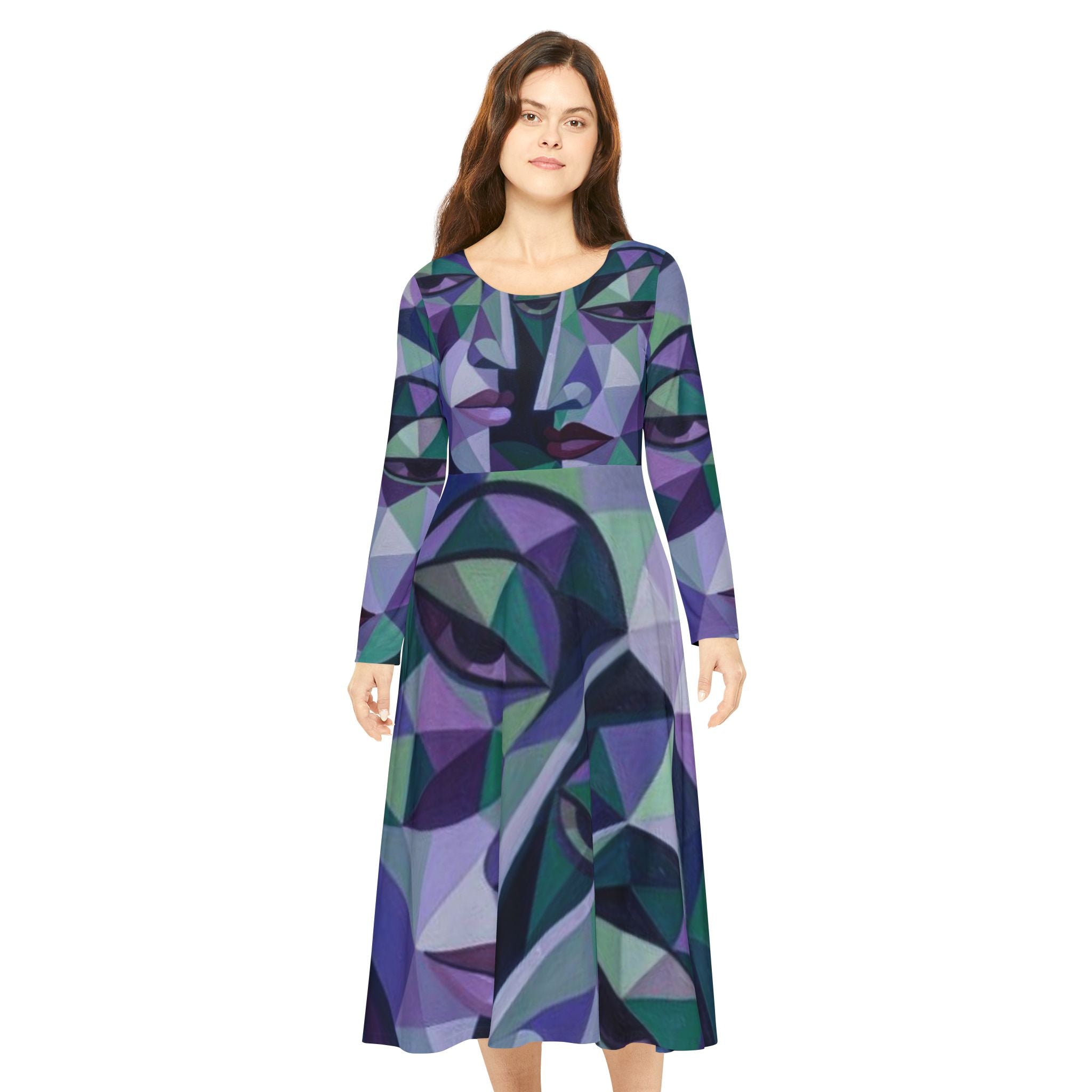 Geometric Long Sleeve Dress | Abstract | "No More Stolen Sisters" Series #mmiwg