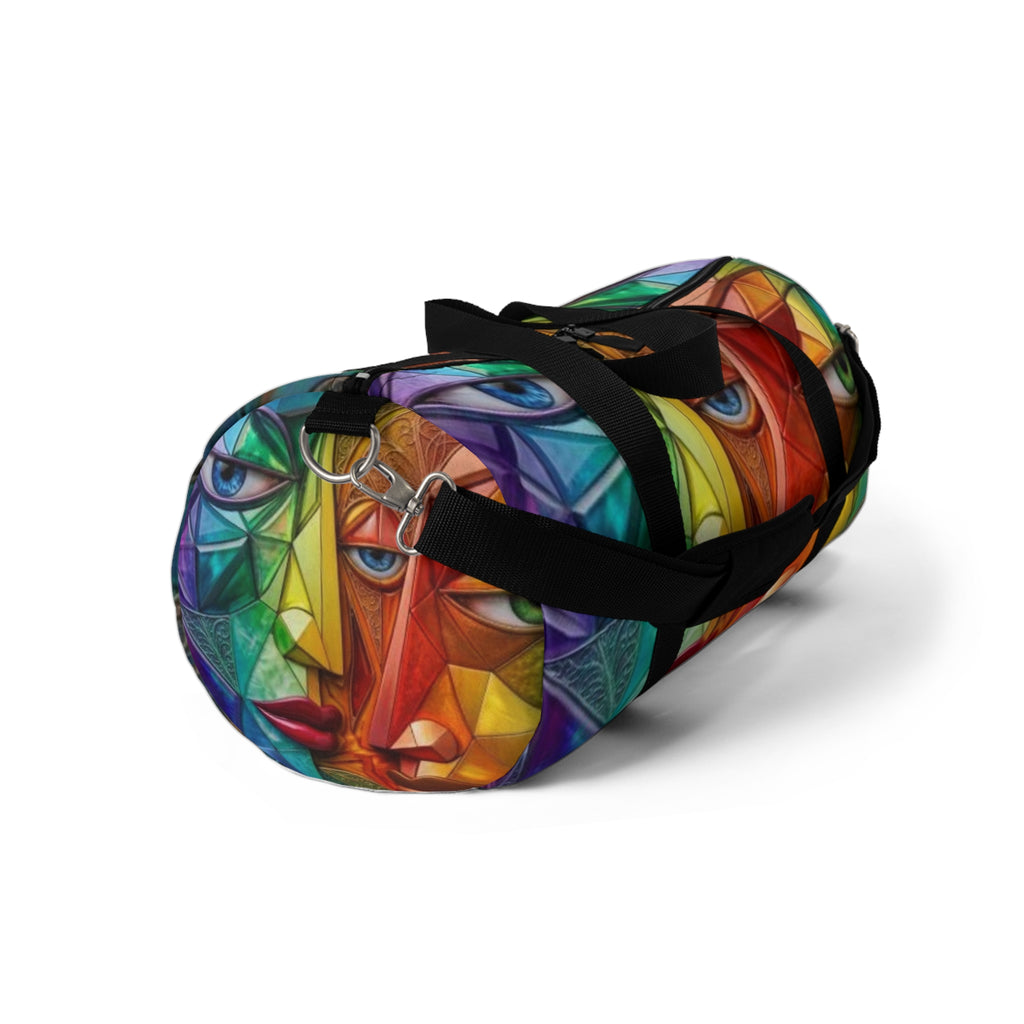 Colorful Geometric Eye Duffel Bag — Vibrant Abstract Travel Gym Bag