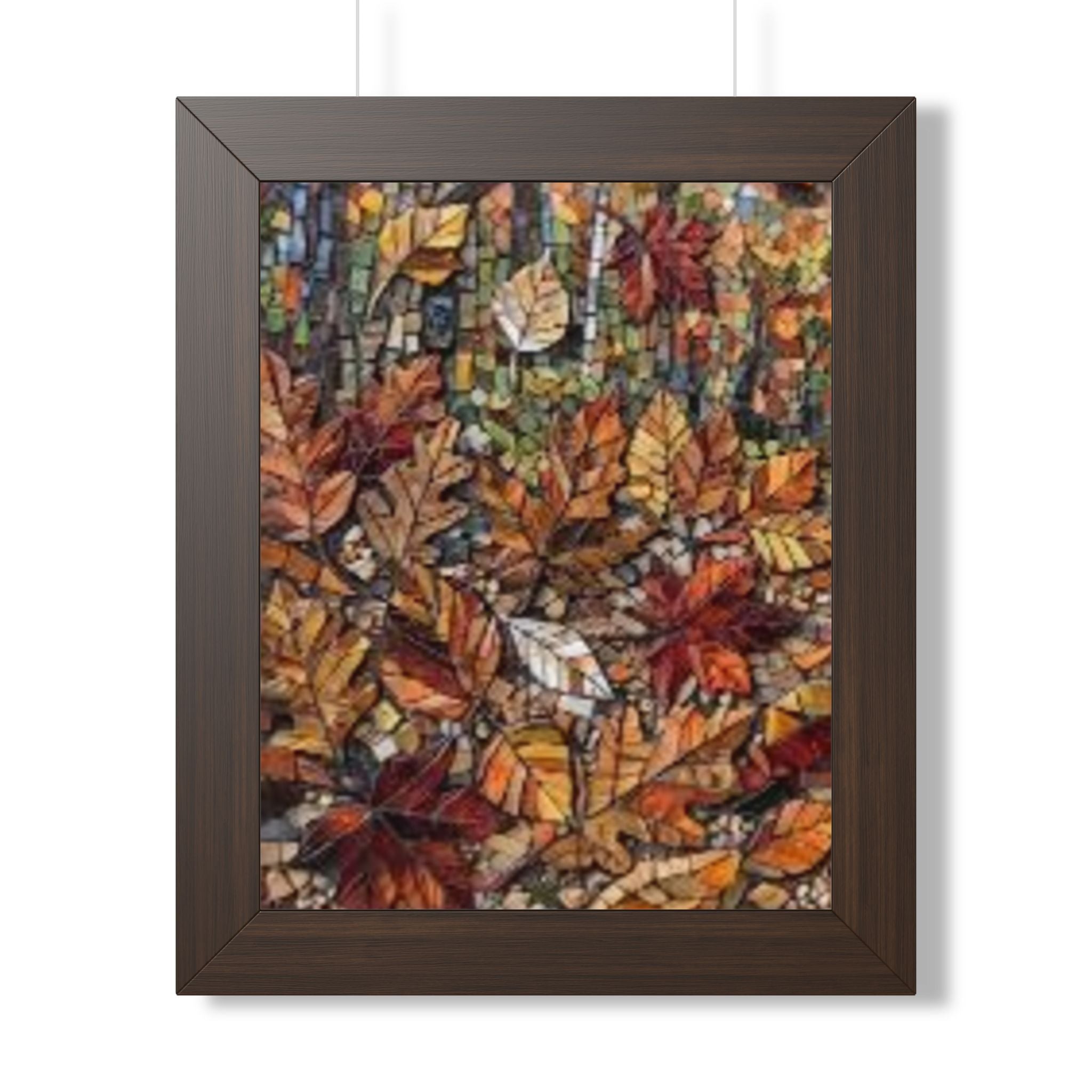 Póster Enmarcado – Mosaico de Hojas de Otoño para Pared