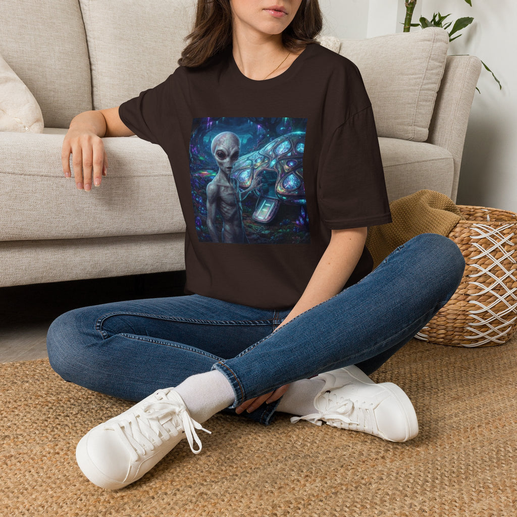Alien Encounter T‑Shirt — Galactic Grey Extraterrestrial Art Tee