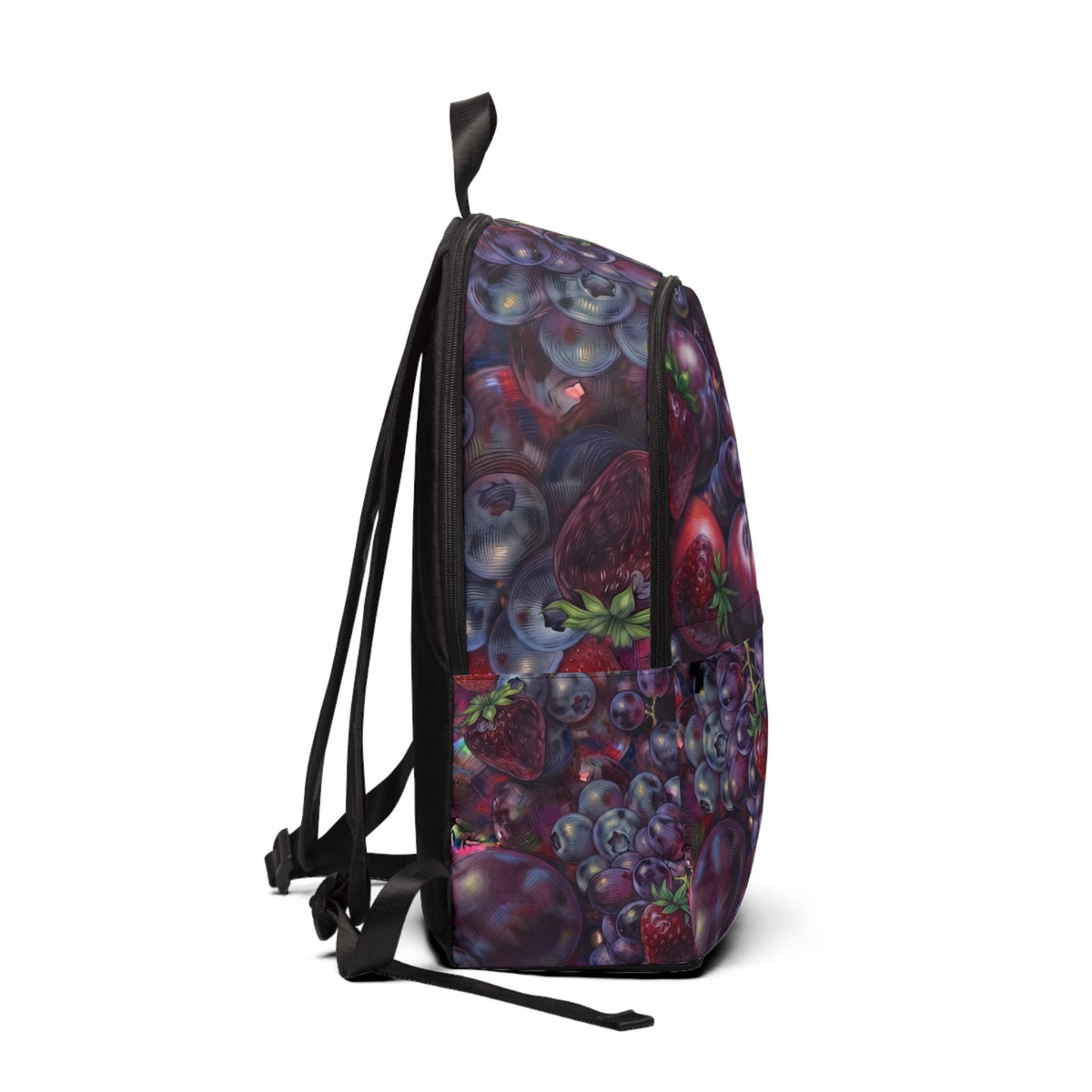 Berry Bliss Backpack — Purple Fruit Pattern Fabric Backpack