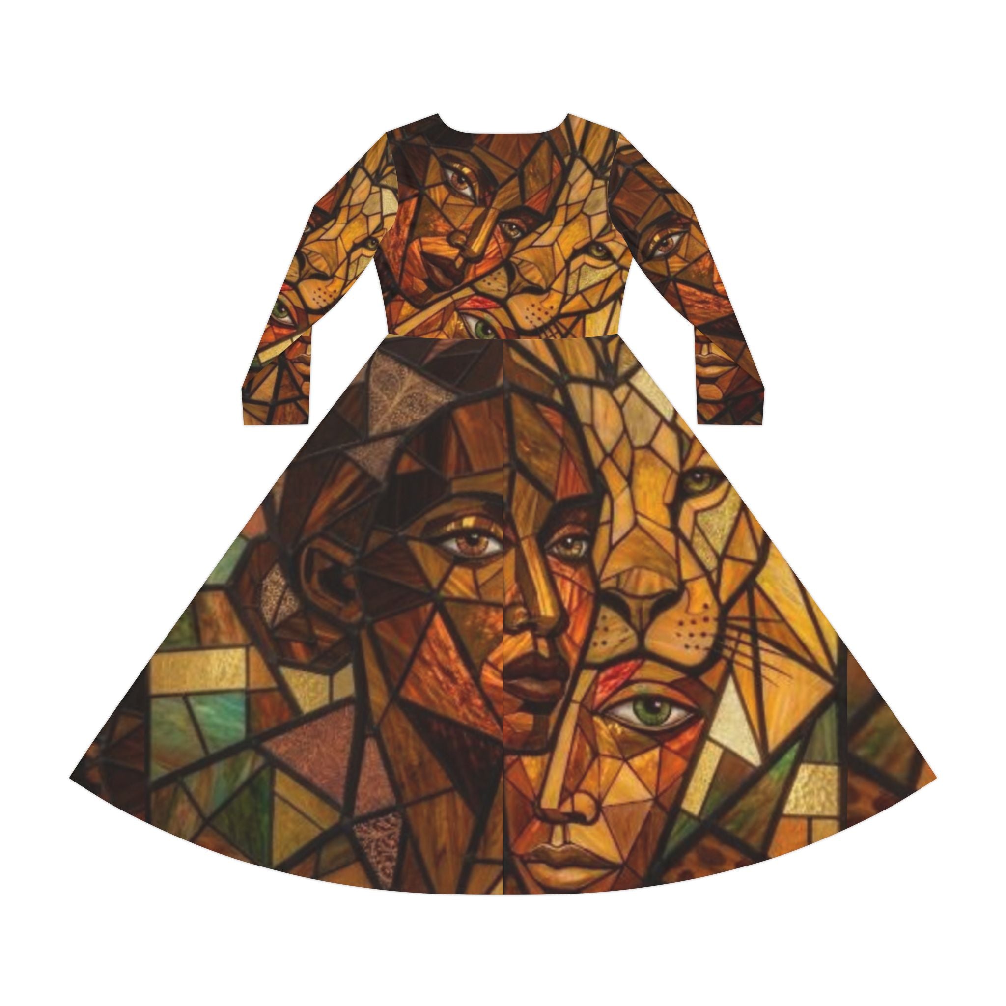 Women's African Theme dress | Long Sleeve Dress | "No More Stolen Sisters" Series #mmiwg Collection