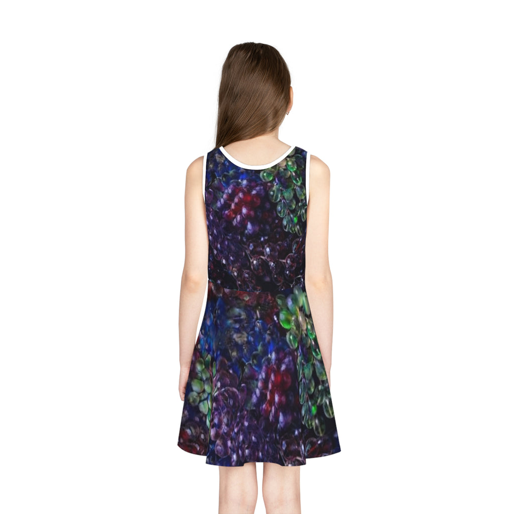 Girls' Sundress — Colorful Grapes Bare Good Fruit Dress - "No More Stolen Sisters!" #mmiwg Collection