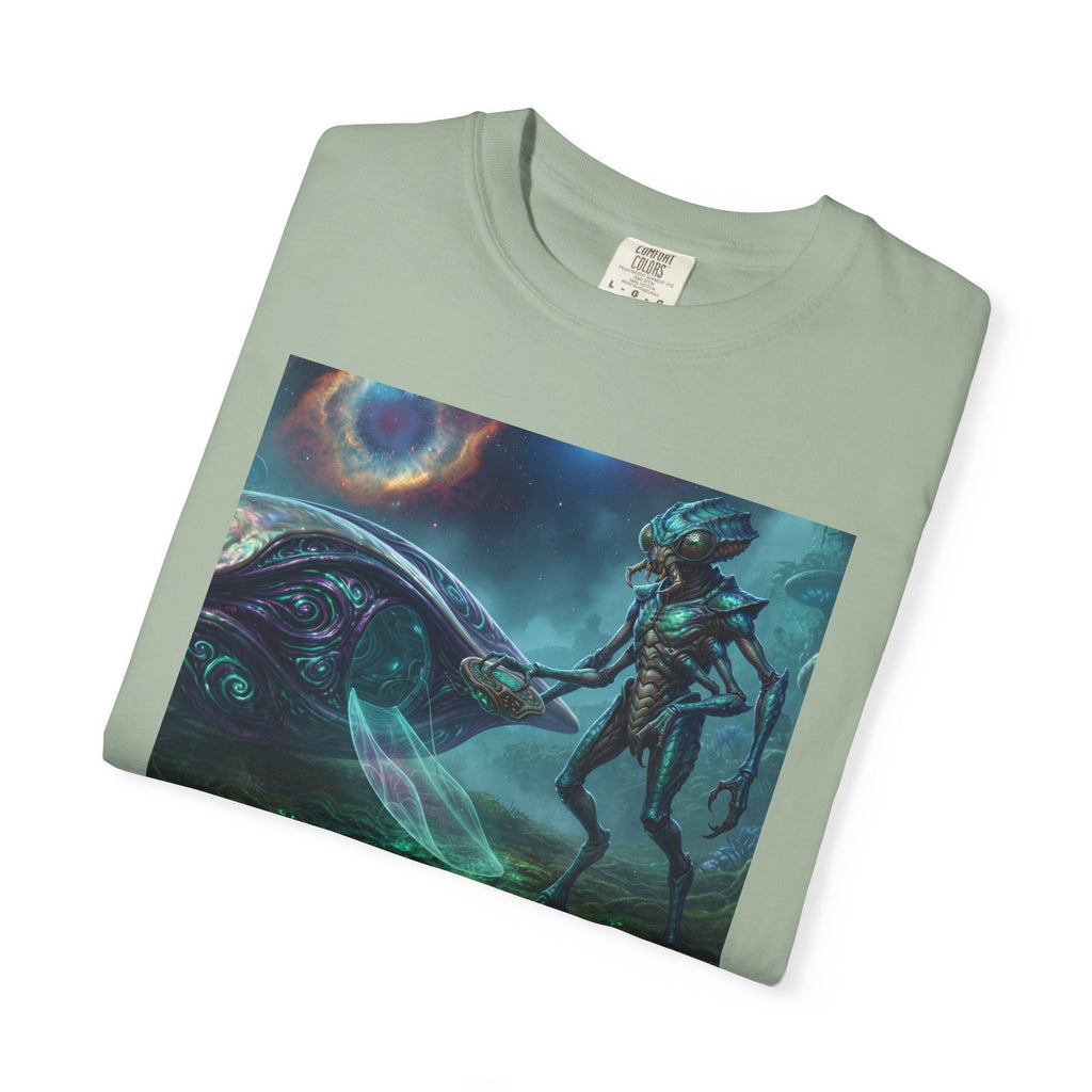 T-shirt Rencontre Extraterrestre — T-shirt Art Cosmique de Science-Fiction