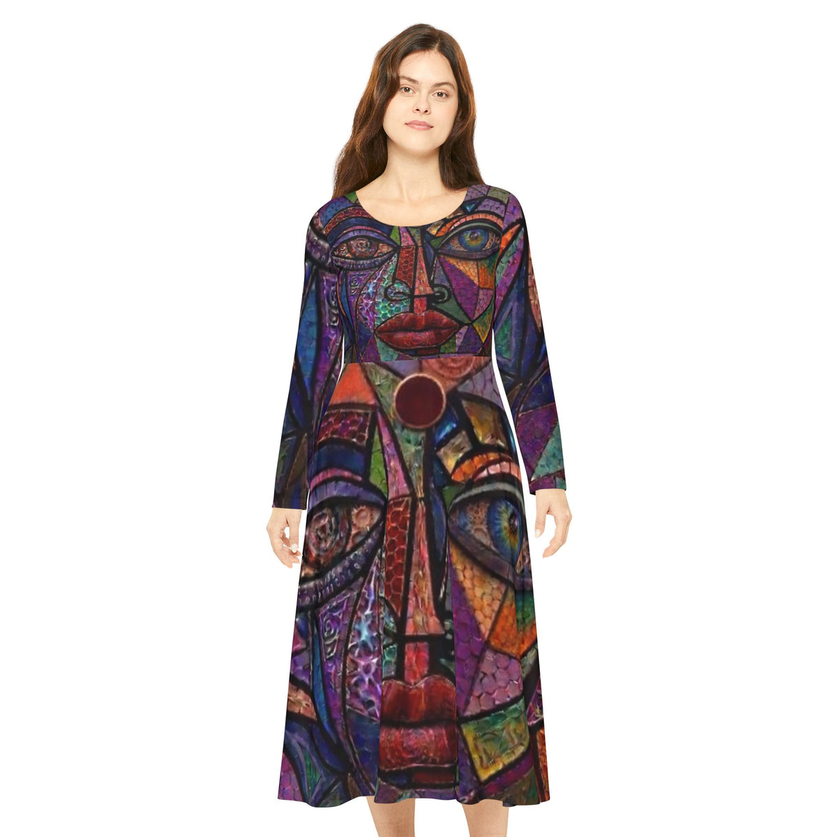Colorful Abstract | Long Sleeve Dance Dress |  "No More Stolen Sisters" Series #mmiwg