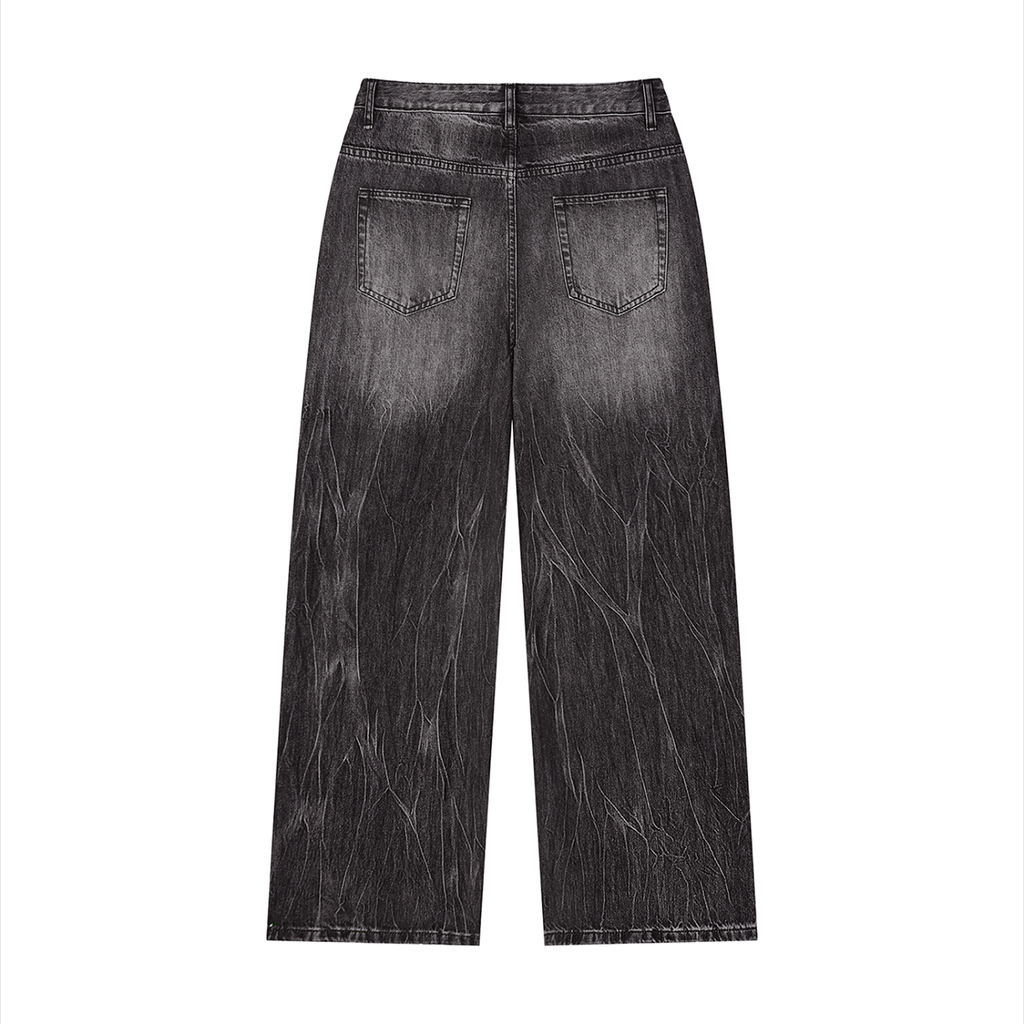 Jeans da uomo a gamba larga con lavaggio vintage