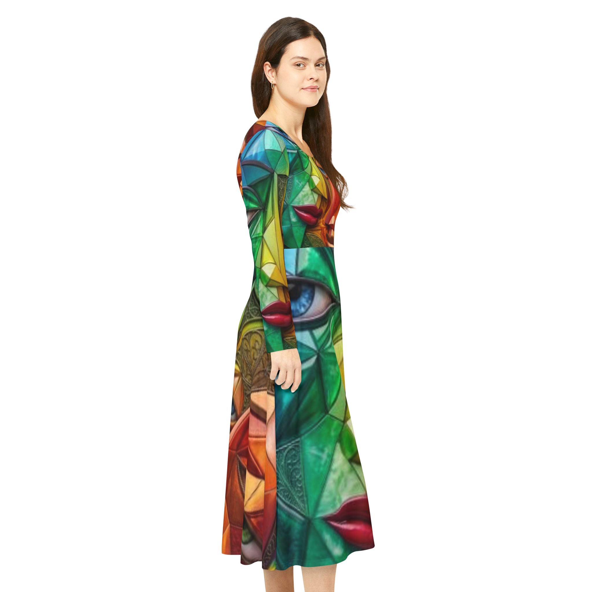 Long Sleeve Dance Dress "No More stolen Sisters!"  #mmiwg Collection