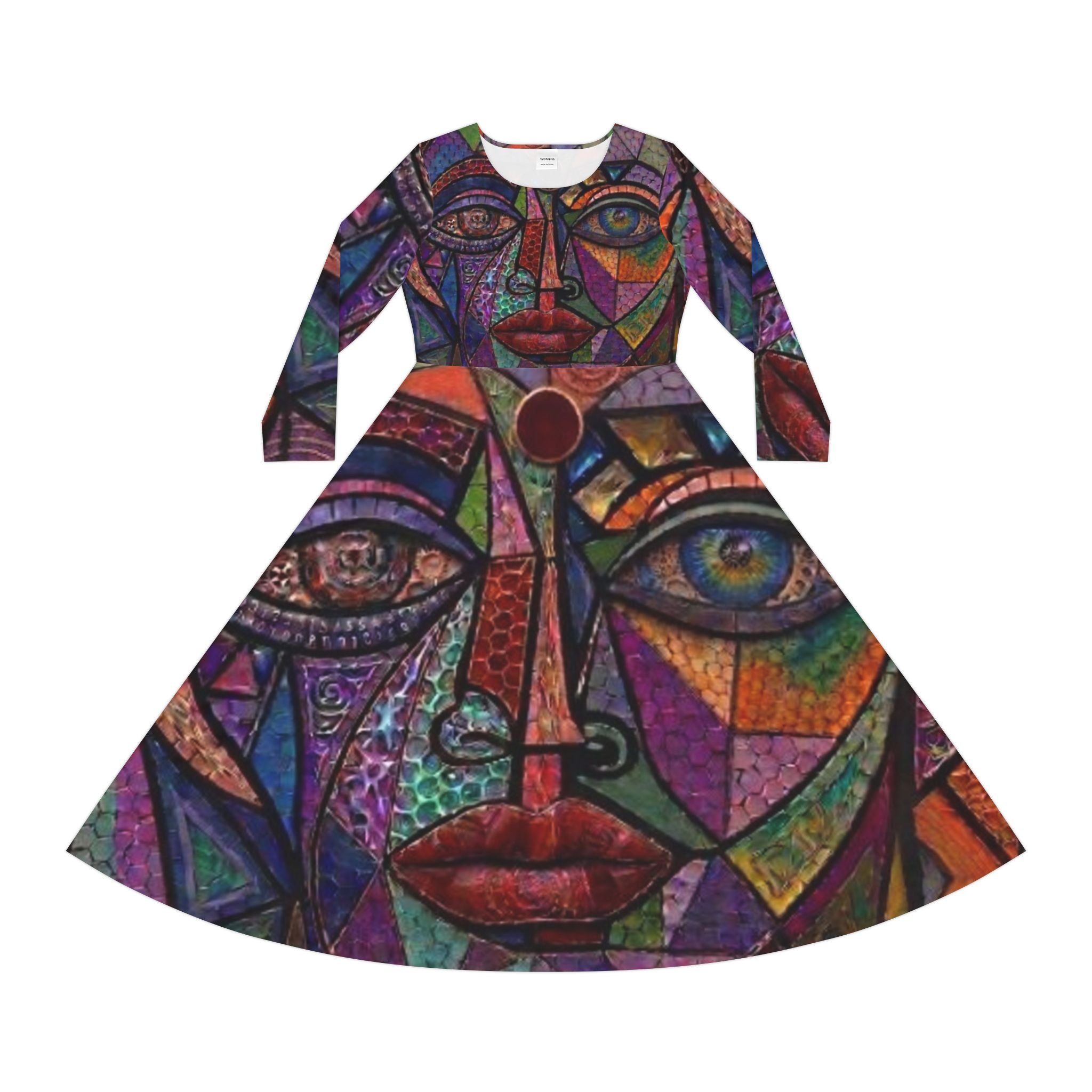 Colorful Abstract | Long Sleeve Dance Dress |  "No More Stolen Sisters" Series #mmiwg