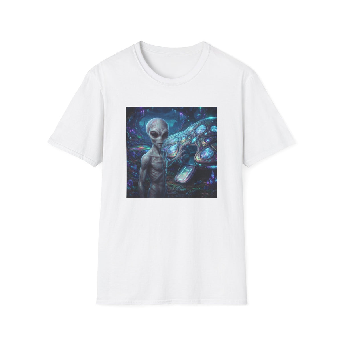 Alien Encounter T‑Shirt — Galactic Grey Extraterrestrial Art Tee