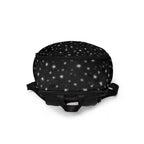 Starry Night black fabric backpack with galaxy print, ideal for school and travel, by Printify.