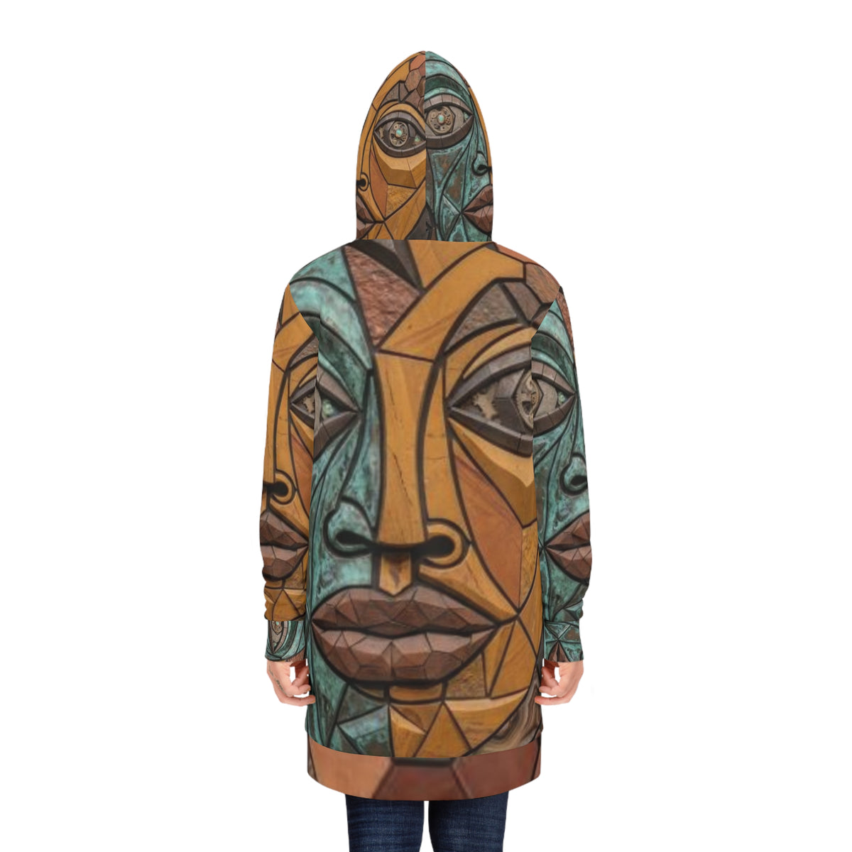 Geometric Mosaic Face Hoodie Dress | No More Stolen Sisters Series #mmiwg