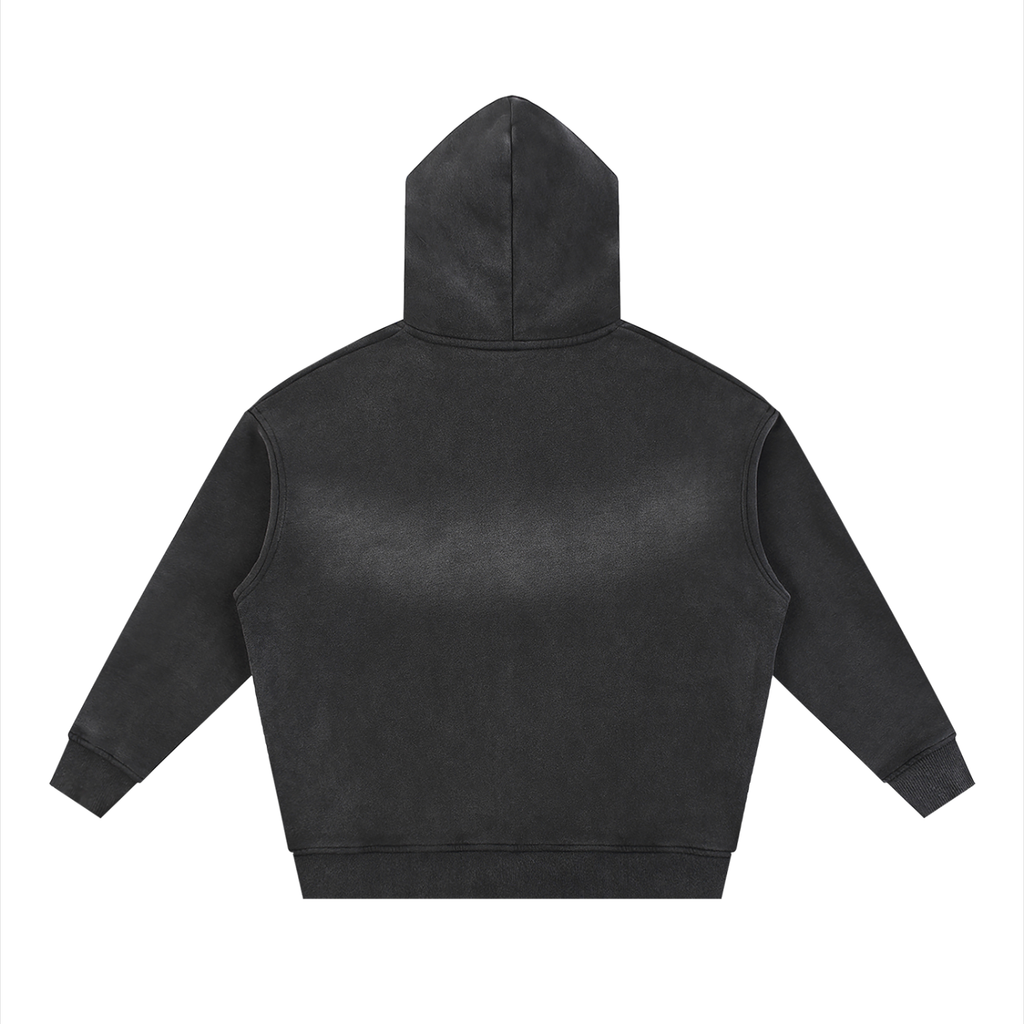 Felpa con cappuccio in pile a taglio squadrato con cerniera bidirezionale Sunfade