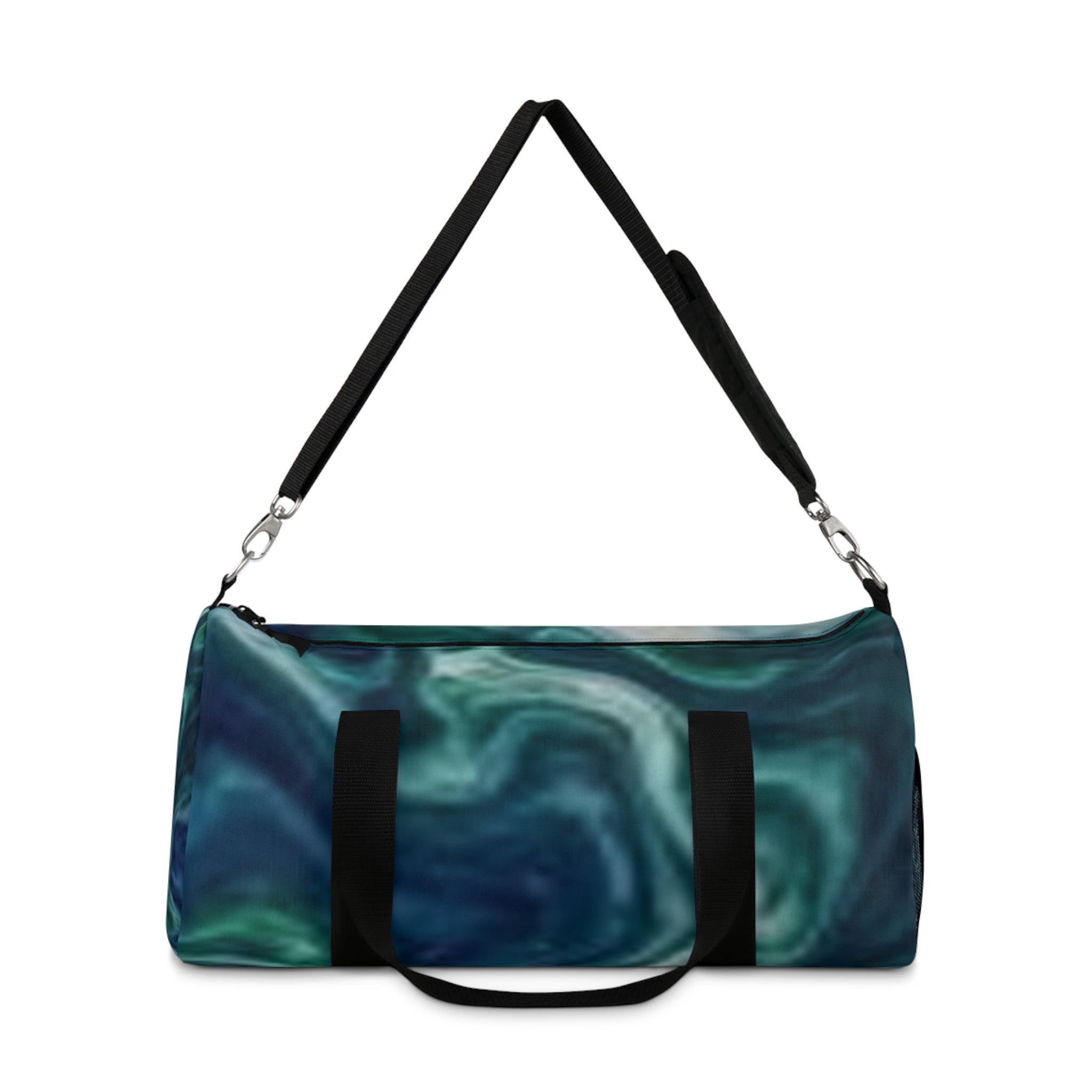 Teal Swirl Duffel Bag – Ocean Abstract Travel Gym Bag