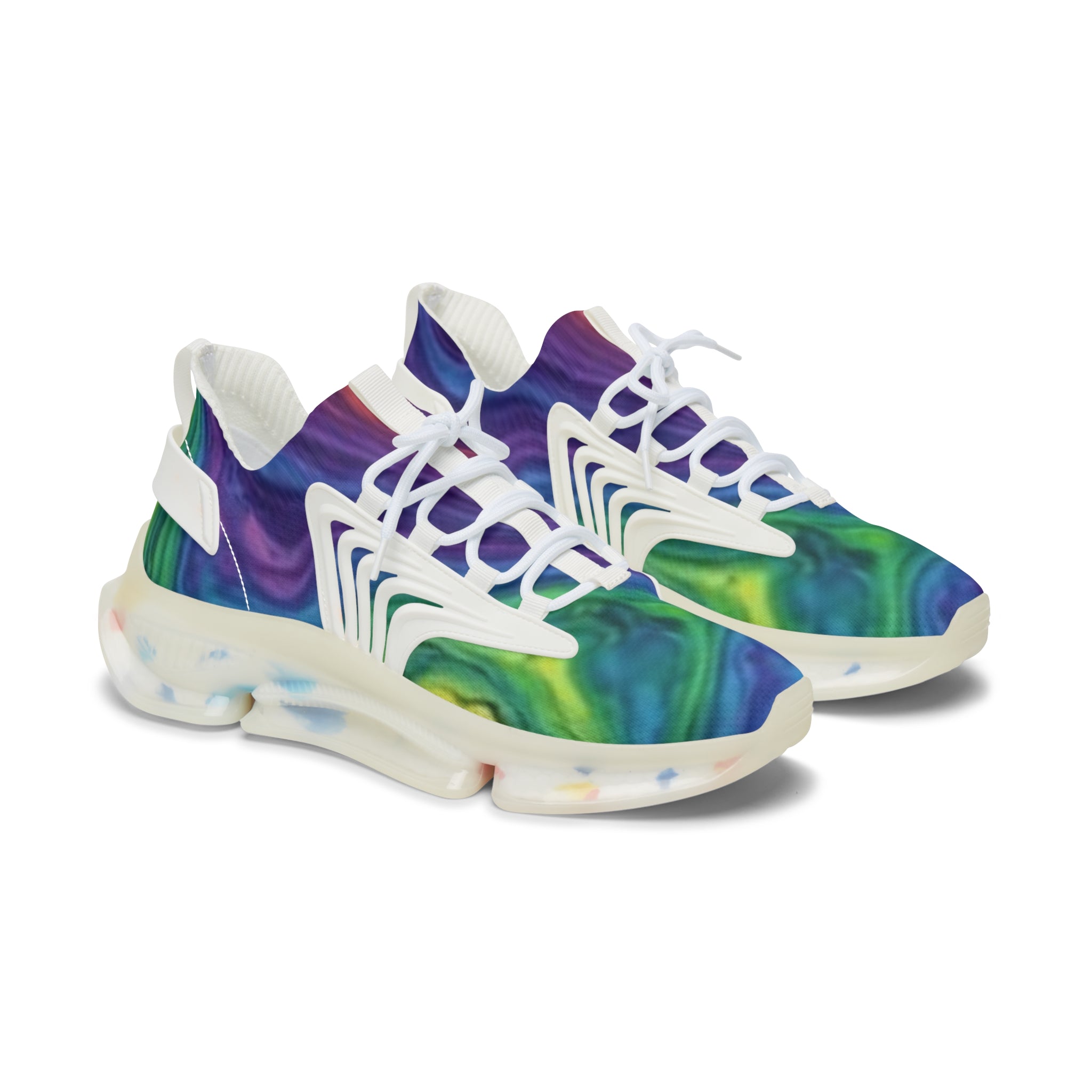 Women's Mesh Sneakers — Colorful Swirl Athletic Shoes