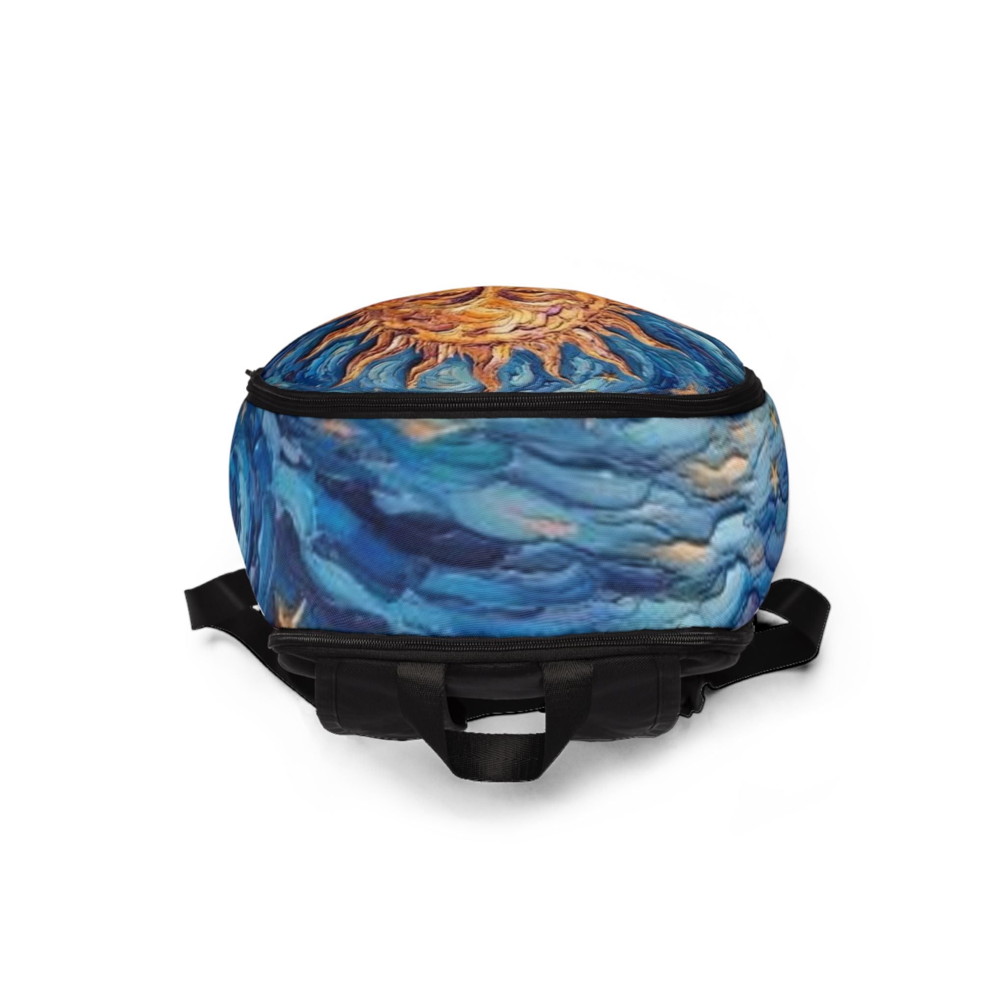 Sun & Swirl Art Backpack — School Bag - Celestial Daypack -Carry On