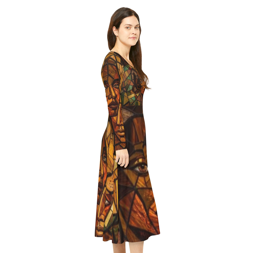 Vestido africano temático para mujer | Vestido de manga larga | Serie "No More Stolen Sisters" #mmiwg