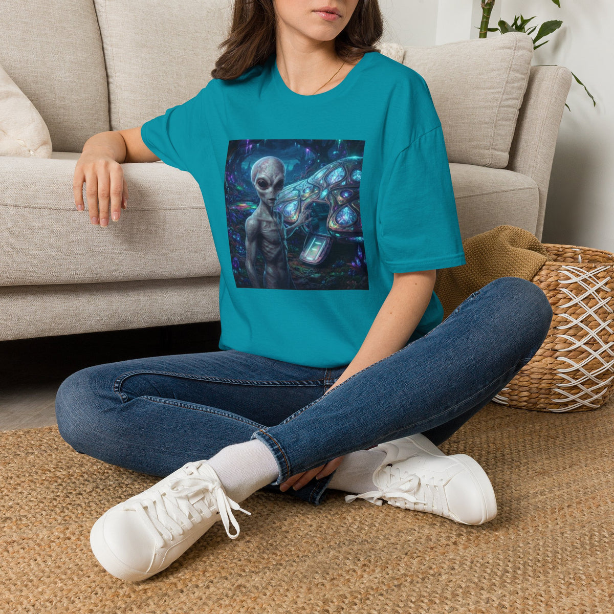 Alien Encounter T‑Shirt — Galactic Grey Extraterrestrial Art Tee