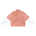 Camicia unisex a maniche corte a quadri con lavaggio vintage