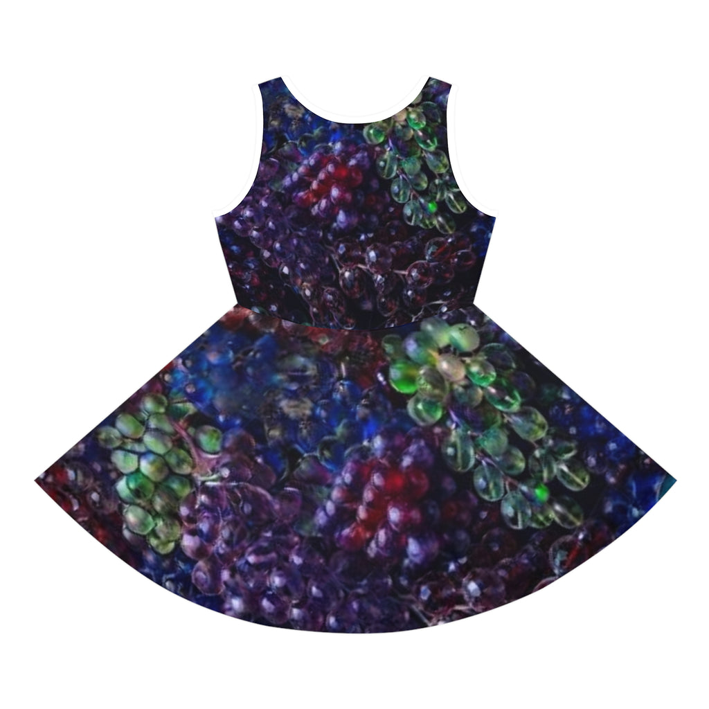 Girls' Sundress — Colorful Grapes Bare Good Fruit Dress - "No More Stolen Sisters!" #mmiwg Collection
