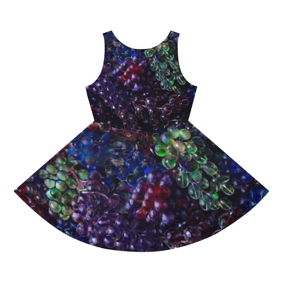 Girls' Sundress — Colorful Grapes Bare Good Fruit Dress - "No More Stolen Sisters!" #mmiwg Collection