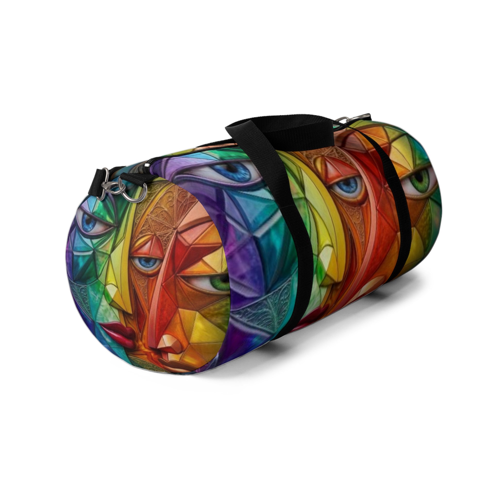 Colorful Geometric Eye Duffel Bag — Vibrant Abstract Travel Gym Bag