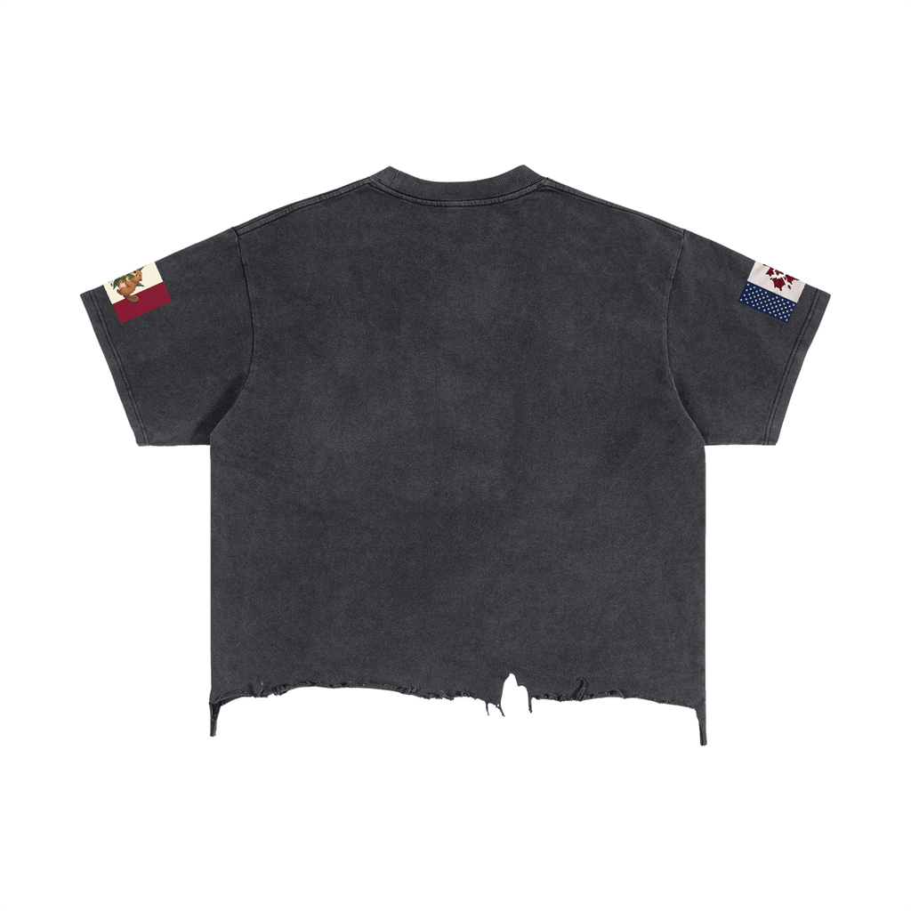 Vintage Wash Boxy Distressed Hem T-Shirt
