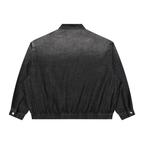 Giacca di jeans unisex vintage lavata con zip integrale