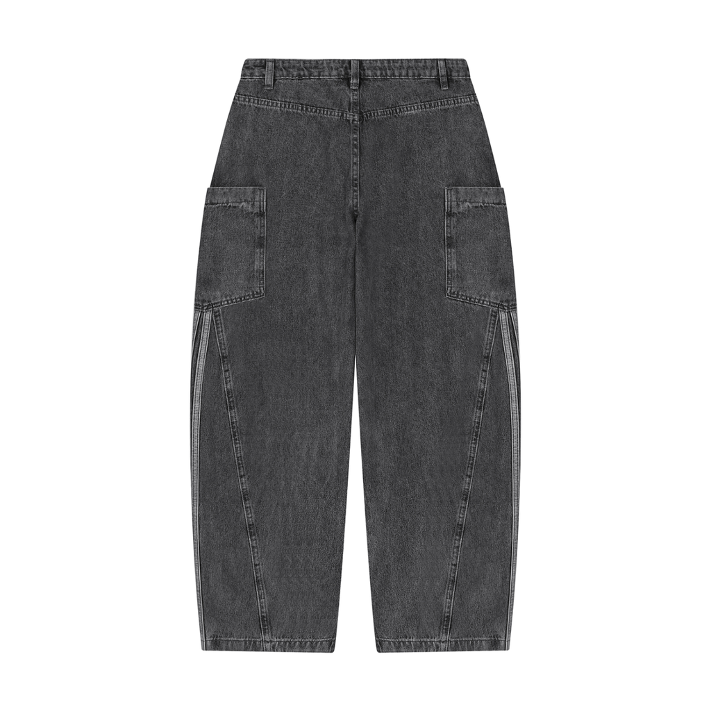 Jeans da donna vintage wash a gamba barrel