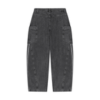 Jeans da donna vintage wash a gamba barrel
