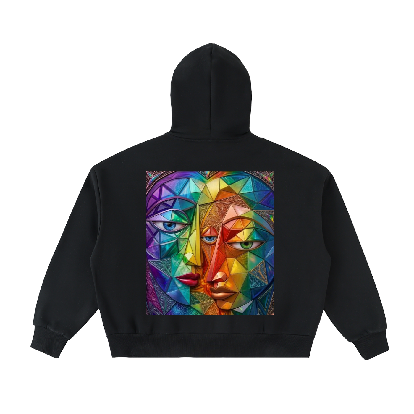 Fleeced Full-Zip Boxy Hoodie