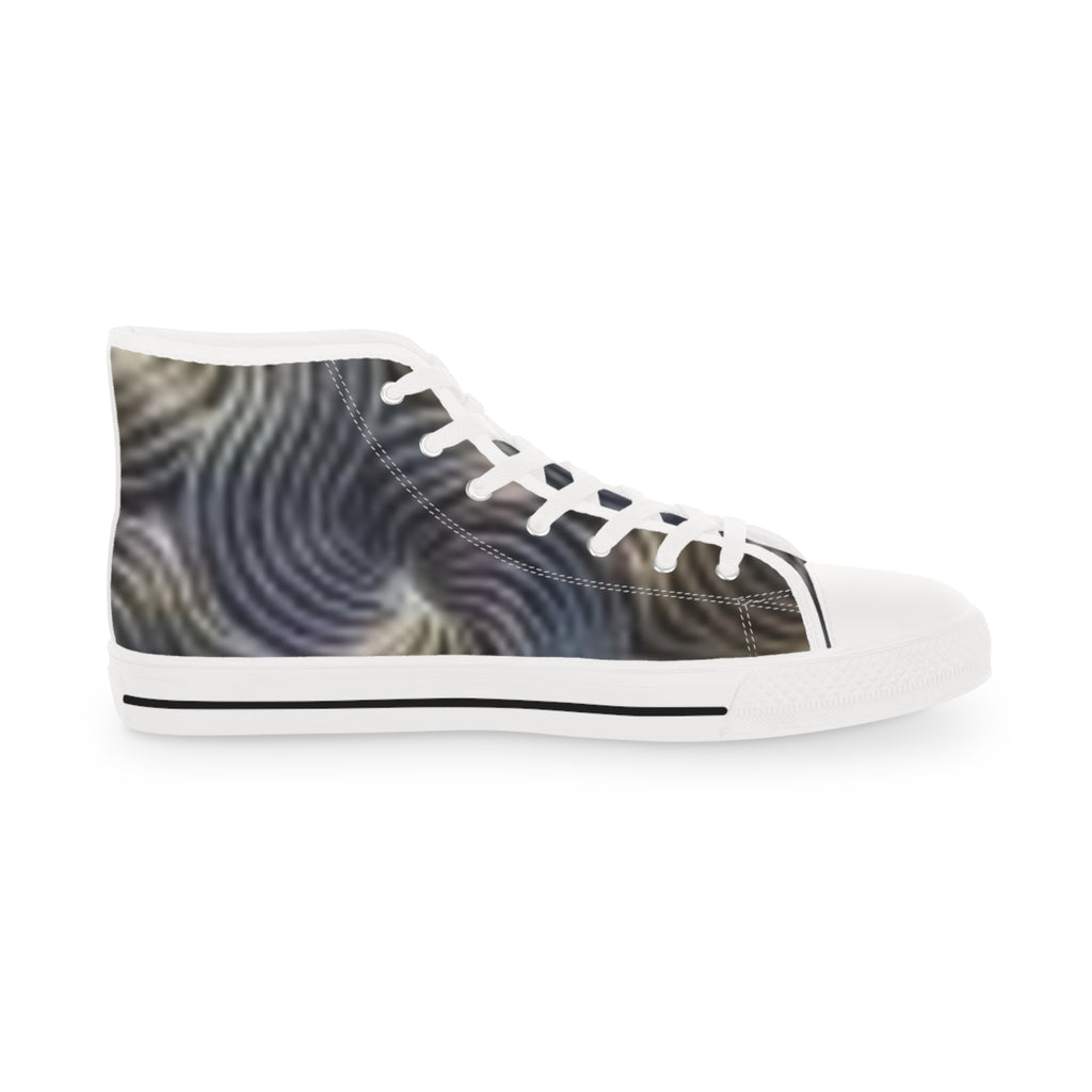Baskets montantes — Chaussures en toile monochromes à motif vagues pour homme