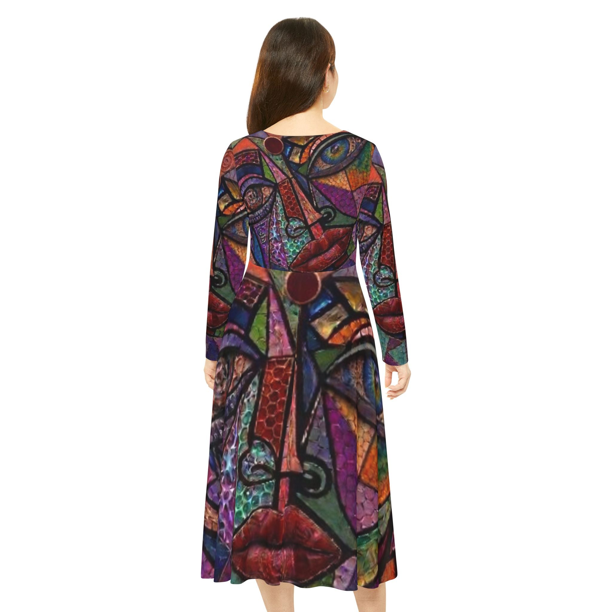 Colorful Abstract | Long Sleeve Dance Dress |  "No More Stolen Sisters" Series #mmiwg