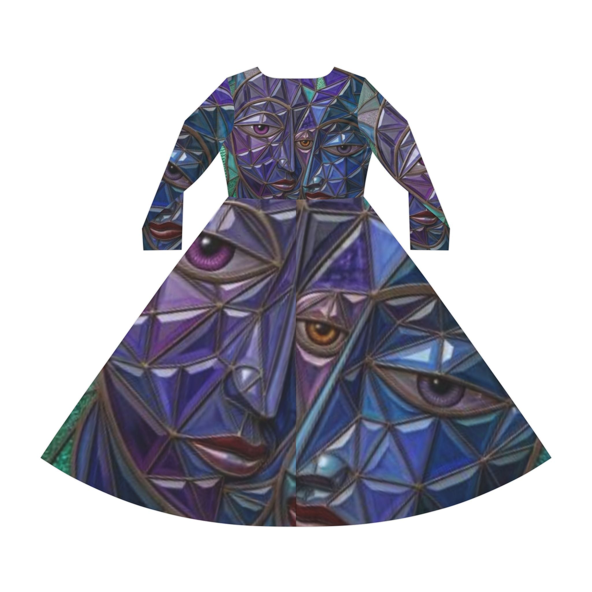 Geometric Women's Long Sleeve Dress Mosaic | No More Stolen Sisters Series #mmiwg Collection