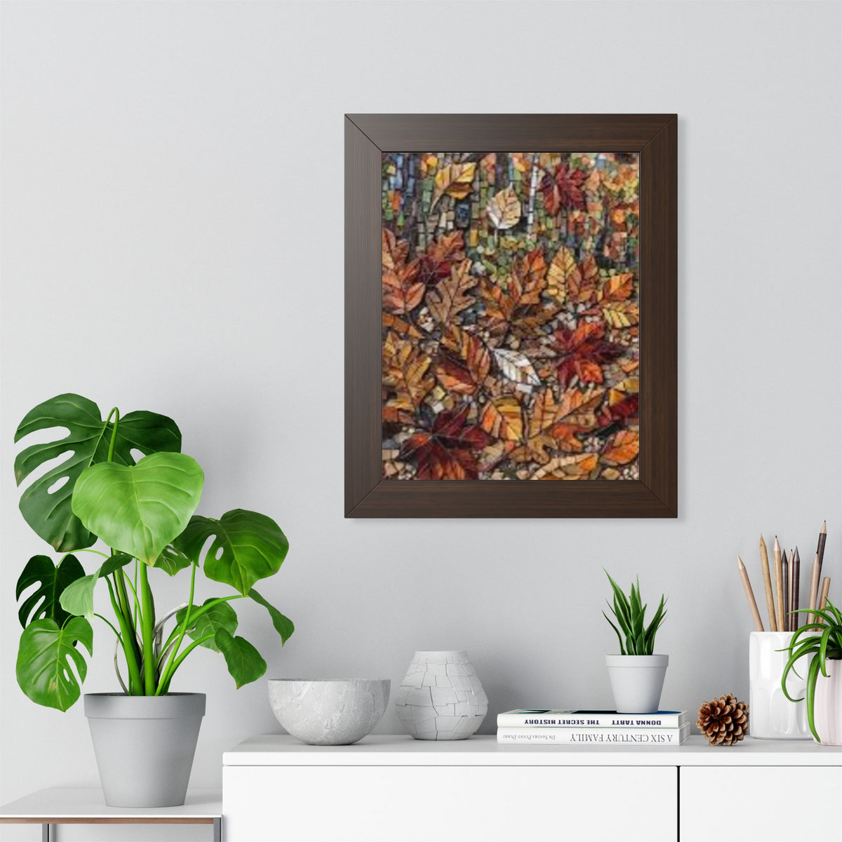 Póster Enmarcado – Mosaico de Hojas de Otoño para Pared