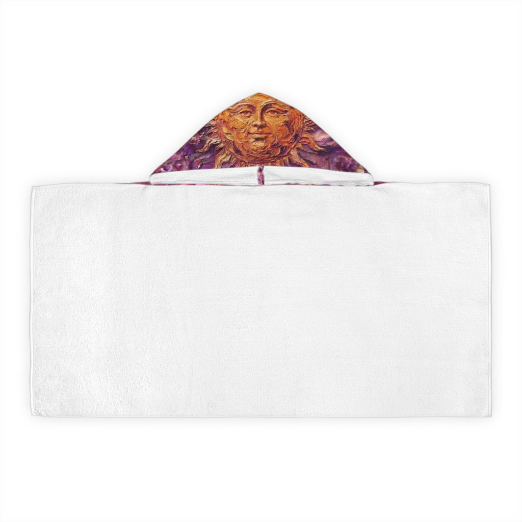 Youth Hooded Towel — Radiant Sunburst Purple Hooded Beach Towel