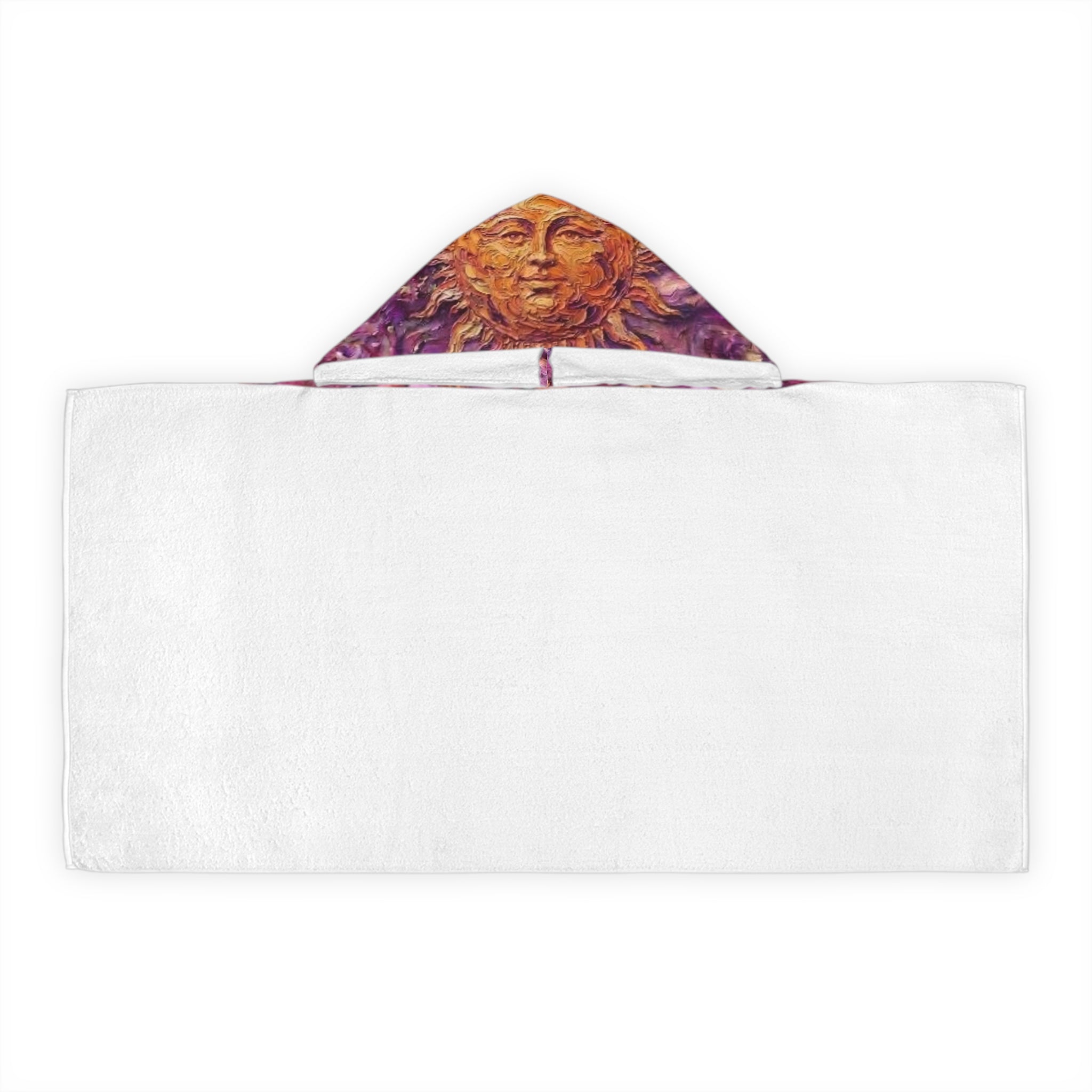 Youth Hooded Towel — Radiant Sunburst Purple Hooded Beach Towel