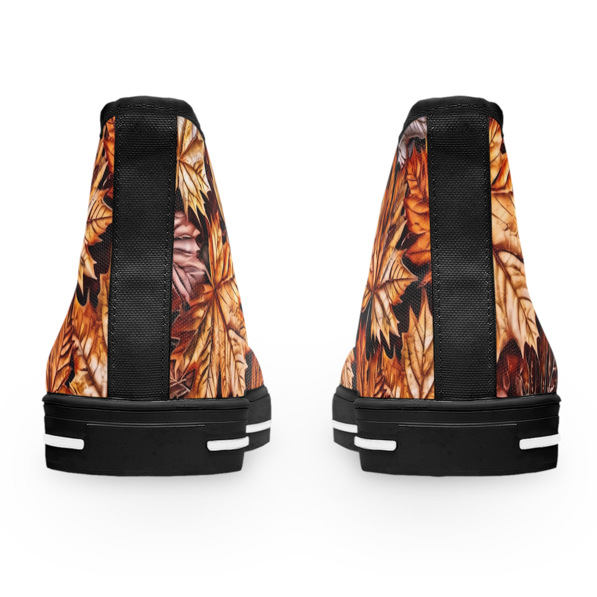 Autumn Leaves High Top Sneakers | Fall Leaf Pattern Canvas Shoes