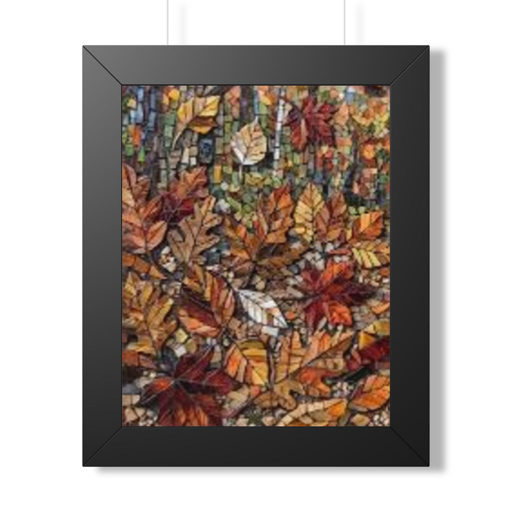 Framed Poster — Autumn Leaves Mosaic Wall Art