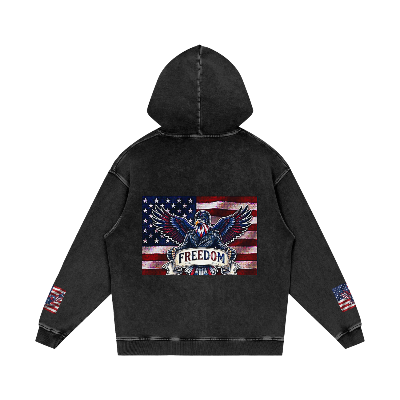 Snow Washed Loose Cotton Hoodie