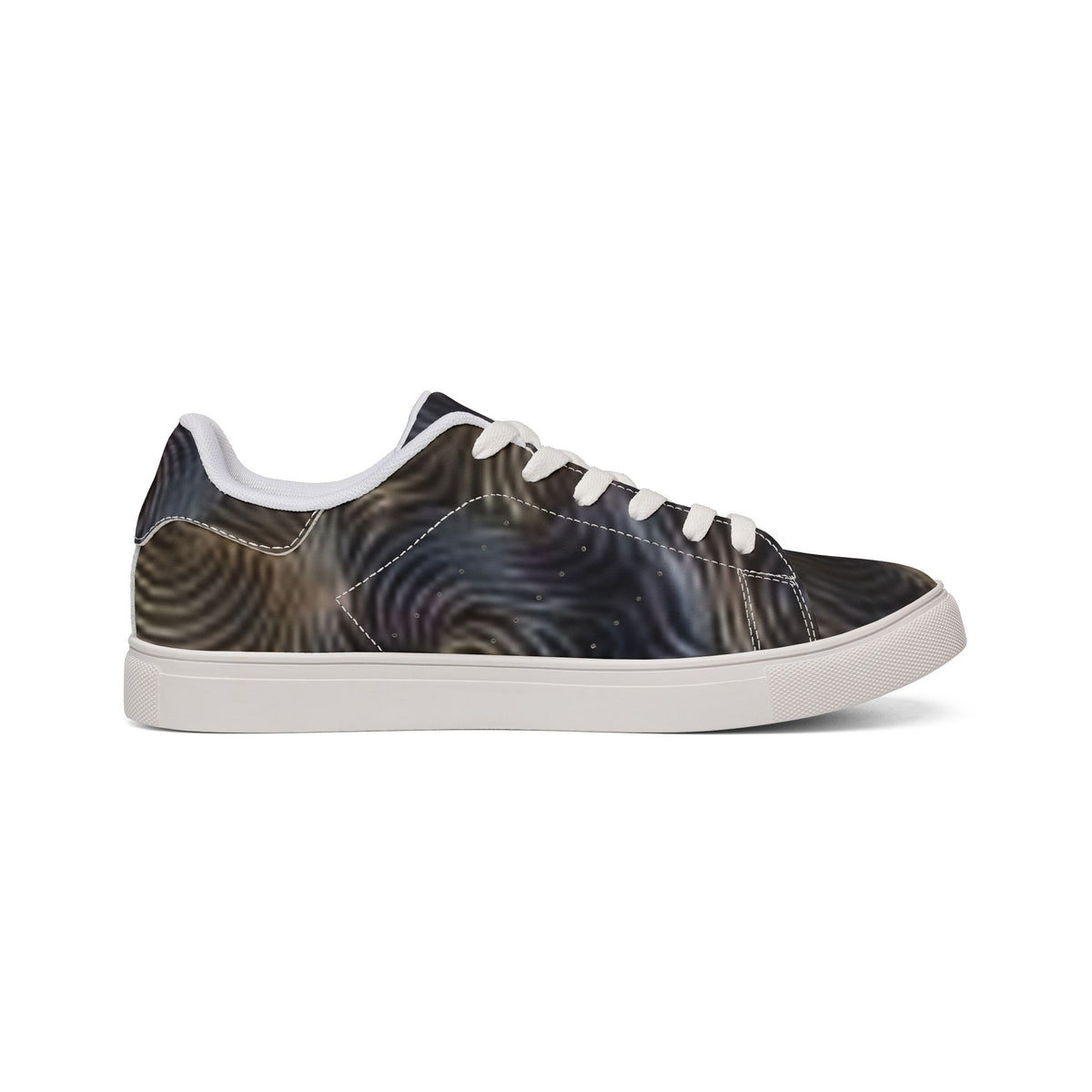 Low-Top Sneakers — Abstract Swirl Leather Design