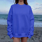 Women's Drop Shoulder Crew Neck Sweatshirt|DTF